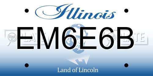 EM6E6B Illinois License Plate