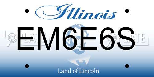 EM6E6S Illinois License Plate