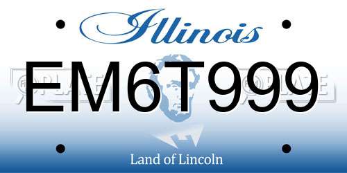 EM6T999 Illinois License Plate