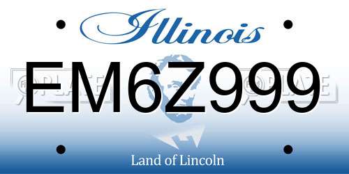 EM6Z999 Illinois License Plate