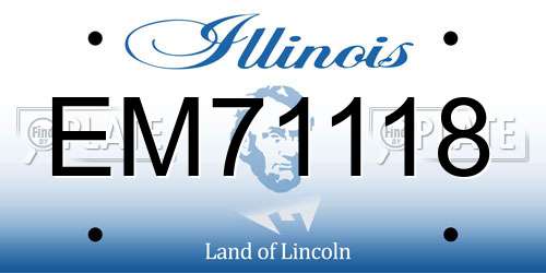 EM71118 Illinois License Plate