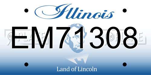 EM71308 Illinois License Plate