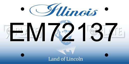 EM72137 Illinois License Plate