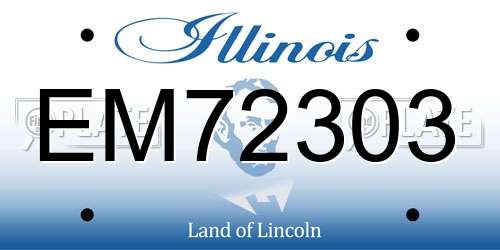 EM72303 Illinois License Plate
