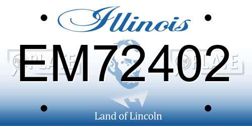 EM72402 Illinois License Plate