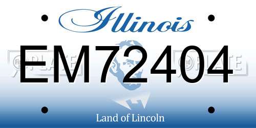 EM72404 Illinois License Plate