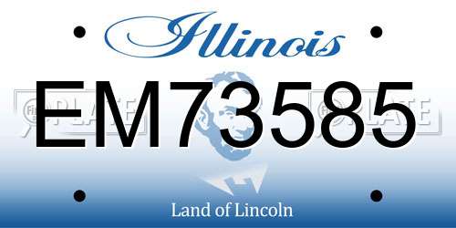 EM73585 Illinois License Plate