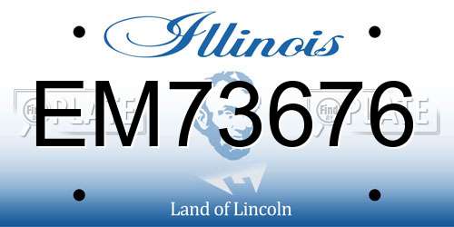 EM73676 Illinois License Plate