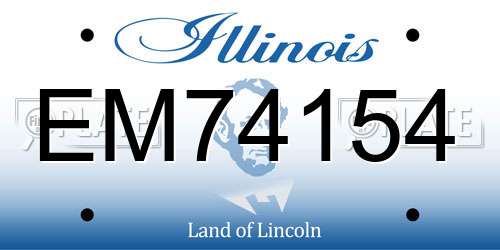 EM74154 Illinois License Plate