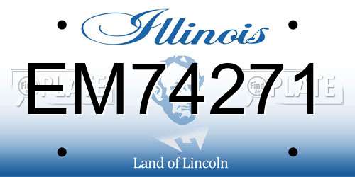 EM74271 Illinois License Plate
