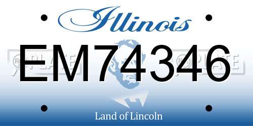 EM74346 Illinois License Plate