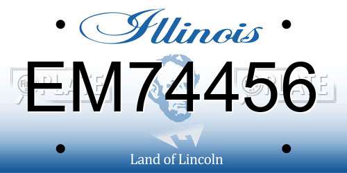 EM74456 Illinois License Plate