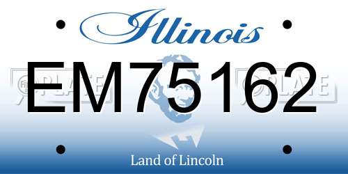EM75162 Illinois License Plate