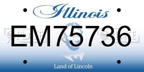 EM75736 Illinois License Plate