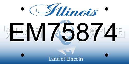 EM75874 Illinois License Plate