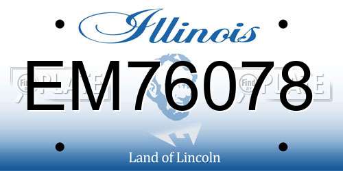 EM76078 Illinois License Plate