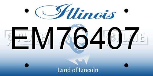 EM76407 Illinois License Plate