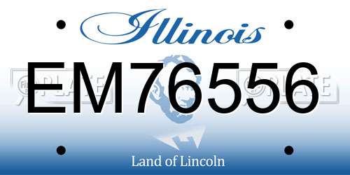 EM76556 Illinois License Plate
