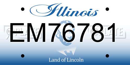 EM76781 Illinois License Plate