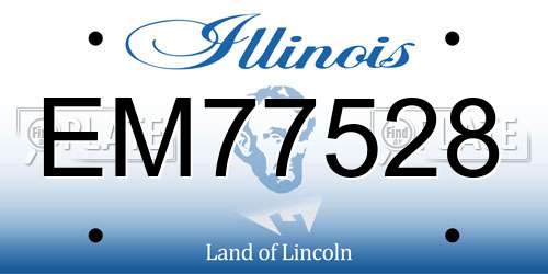 EM77528 Illinois License Plate