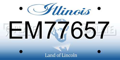 EM77657 Illinois License Plate