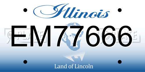 EM77666 Illinois License Plate