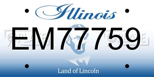 EM77759 Illinois License Plate