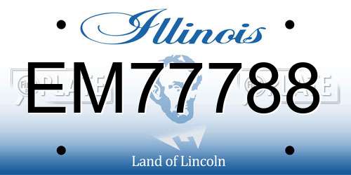 EM77788 Illinois License Plate