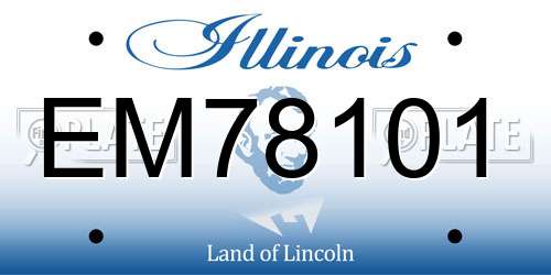 EM78101 Illinois License Plate