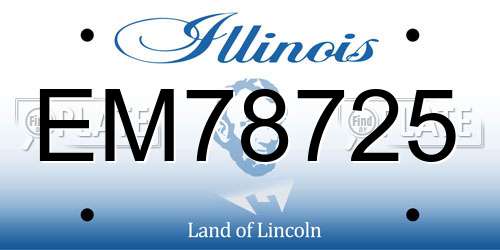 EM78725 Illinois License Plate