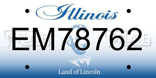 EM78762 Illinois License Plate