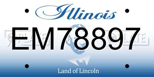 EM78897 Illinois License Plate