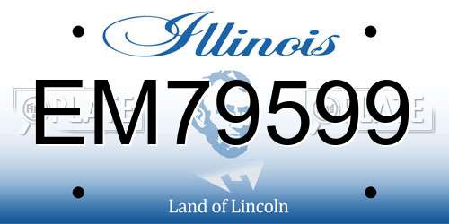 EM79599 Illinois License Plate
