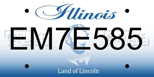 EM7E585 Illinois License Plate