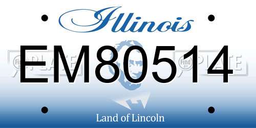 EM80514 Illinois License Plate