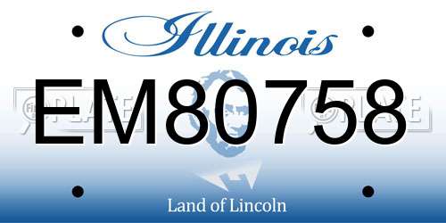 EM80758 Illinois License Plate