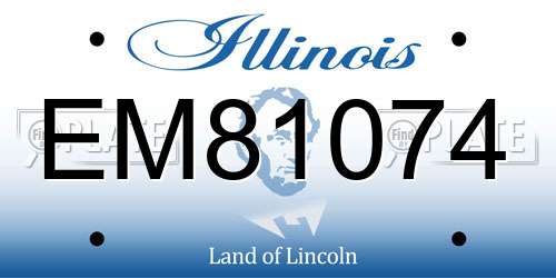 EM81074 Illinois License Plate