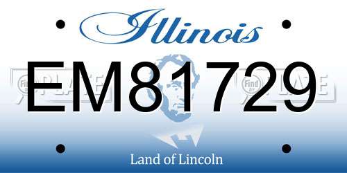 EM81729 Illinois License Plate