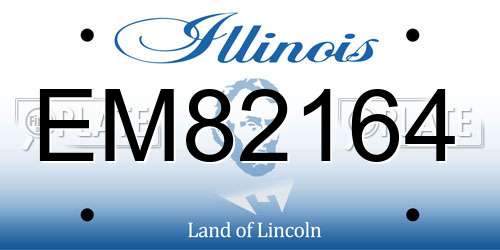 EM82164 Illinois License Plate
