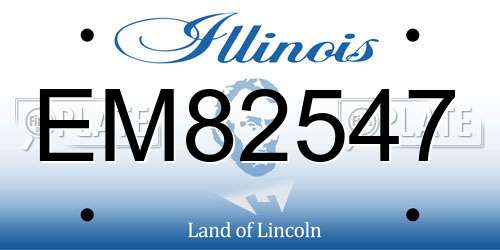 EM82547 Illinois License Plate