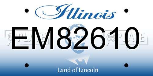 EM82610 Illinois License Plate