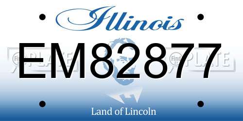 EM82877 Illinois License Plate