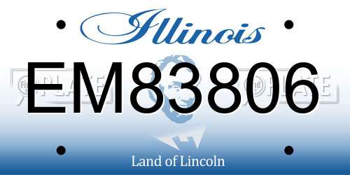EM83806 Illinois License Plate