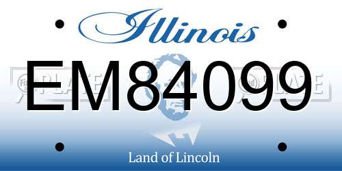 EM84099 Illinois License Plate