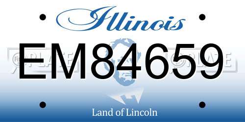 EM84659 Illinois License Plate