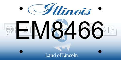 EM8466 Illinois License Plate