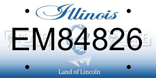 EM84826 Illinois License Plate