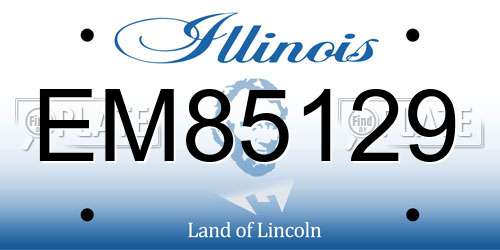 EM85129 Illinois License Plate