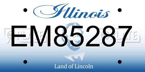 EM85287 Illinois License Plate