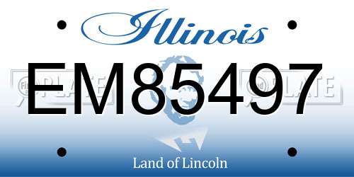 EM85497 Illinois License Plate